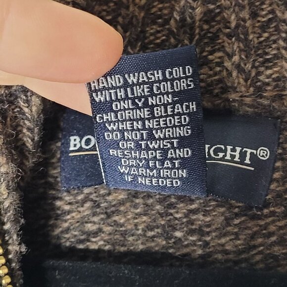 Bowen & Wright Mens 100% lambs wool Mock neck fair isle print Sweater size XL - Picture 4 of 8